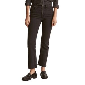 Madewell Mid Rise Kick Out Jeans Black Wash Denim Womens